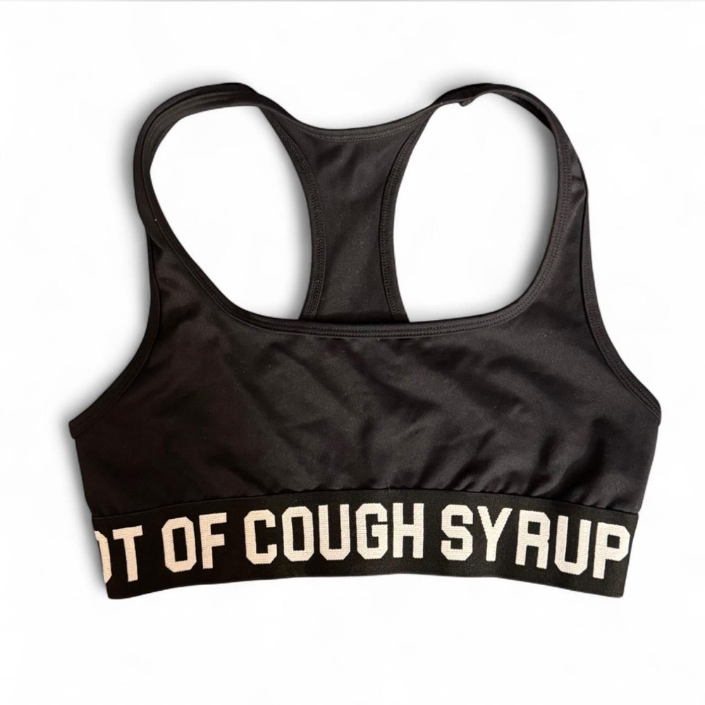 Thats A Awful Lot Of Cough Syrup Women’s Authentic Sports Bra Size M Brand New